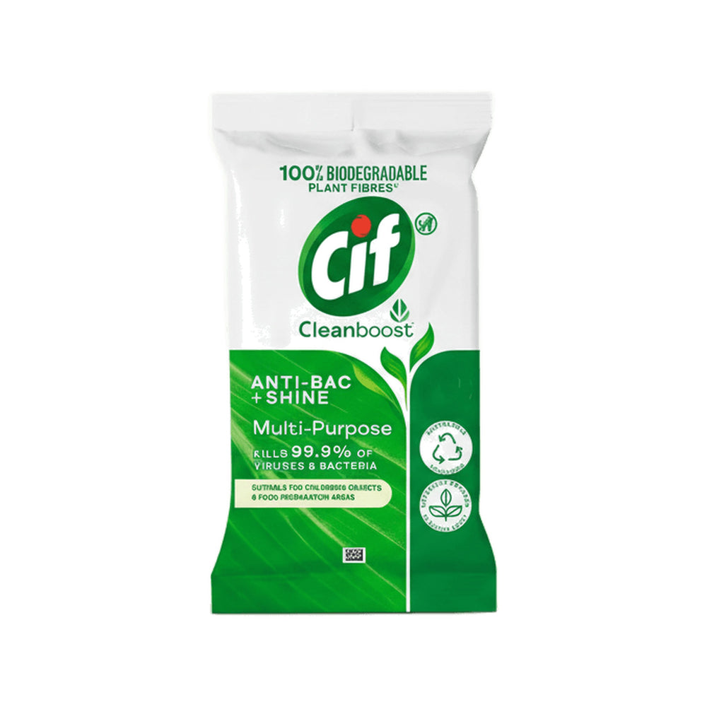 CIF Wipes Antibac & Shine Biodegradable (C) 28 Pack