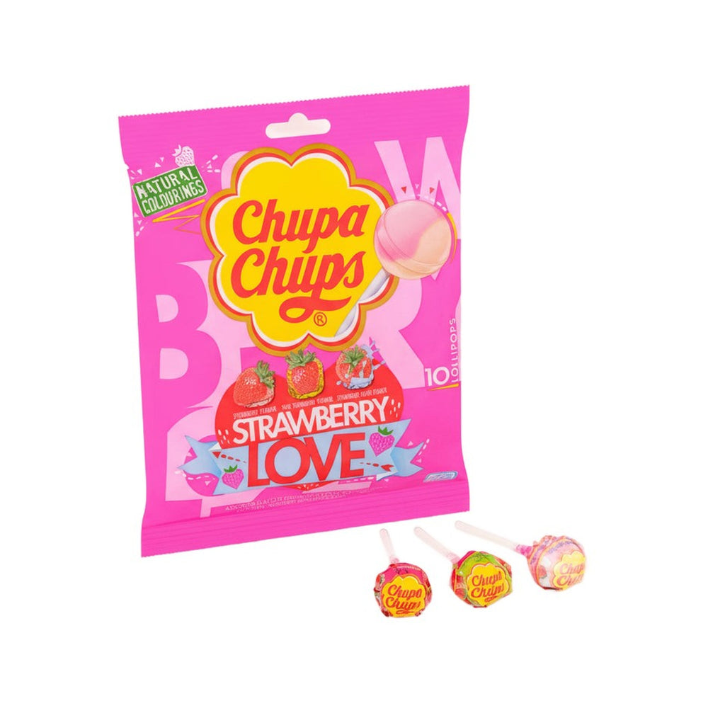 Chupa Chups Strawberry Love Bags 10 Pack