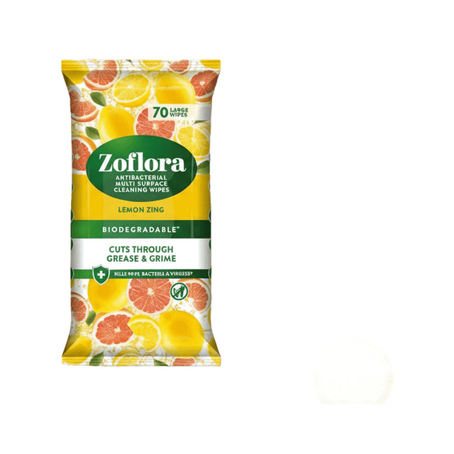 Zoflora Wipes Lemon Zing 70 Pack