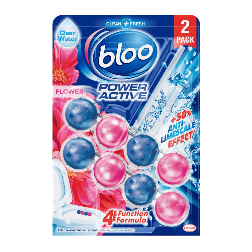 Bloo Power Active Flower Toilet Rim Block Twin Pack 2 x 50g