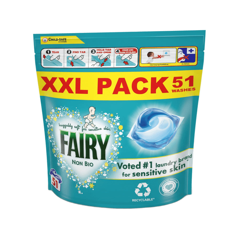 Fairy Laundry Pods Non-Bio Sensitive Skin 51 Washes