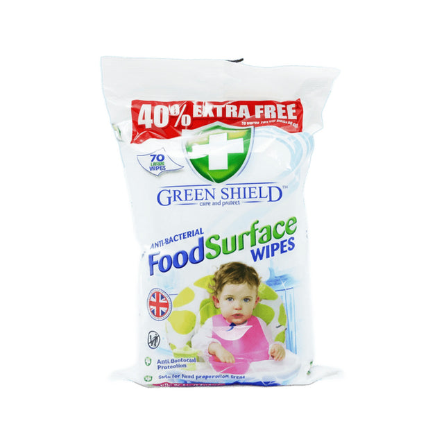 Greenshield Antibacterial Food Surface Wipes 70 Pack