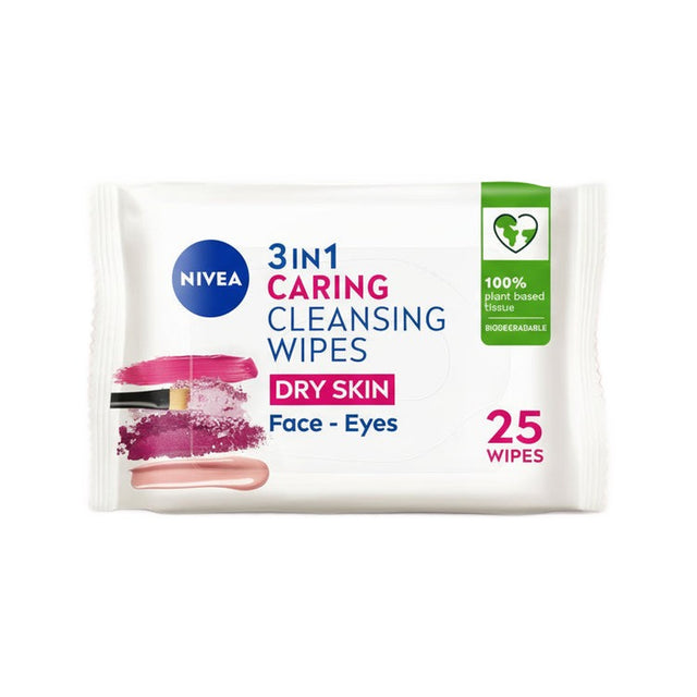 Nivea Biodegrade Cleansing Wipes Dry Skin 25 Pack